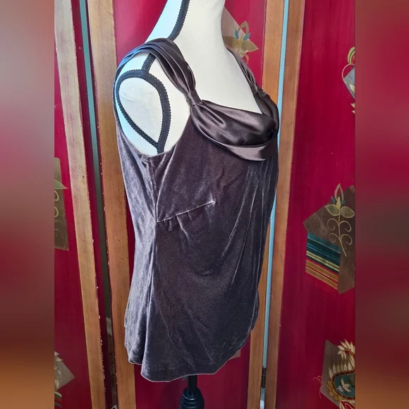 ANN TAYLOR Satin Cowl Neck Blouse - Rich Brown| Size 8 (NWT) - Picture 3 of 13